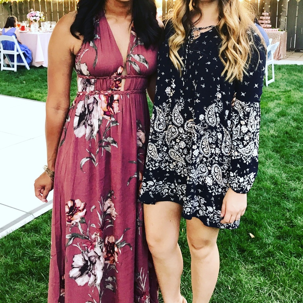 Halter floral maxi dress